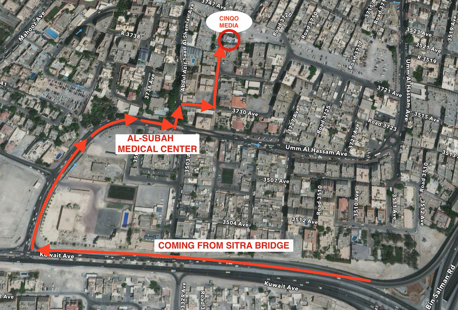 Location Map @ Cinqo Media - Bahrain