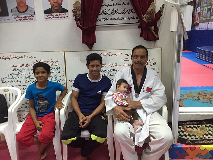 BTS my daughter with (sensei)Captain.Saeed Jasim Ali a headmaster of Bahrain trainer committee of self-defense.
