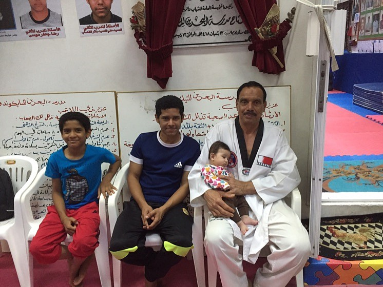 BTS my daughter with (sensei)Captain.Saeed Jasim Ali a headmaster of Bahrain trainer committee of self-defense. @ مدرسة البحرين للتايكوندو - البحرين