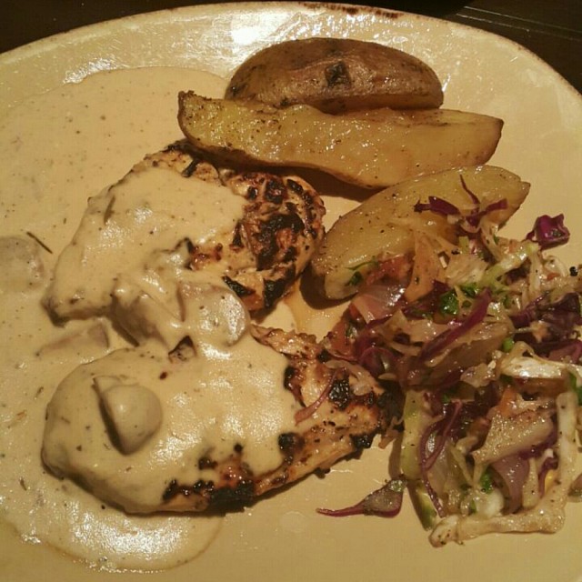 Grilled chicken with mushroom sauce.. not as tasty as expected