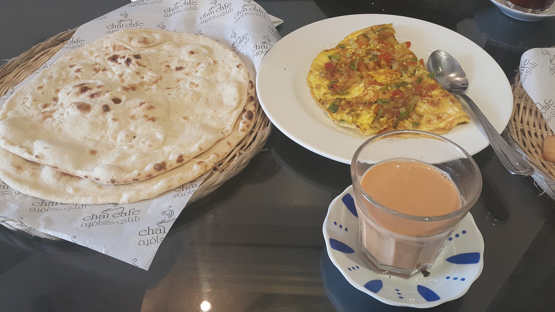 Omelet and karak tea
#Breakfast @ Chai Cafe - Bahrain
