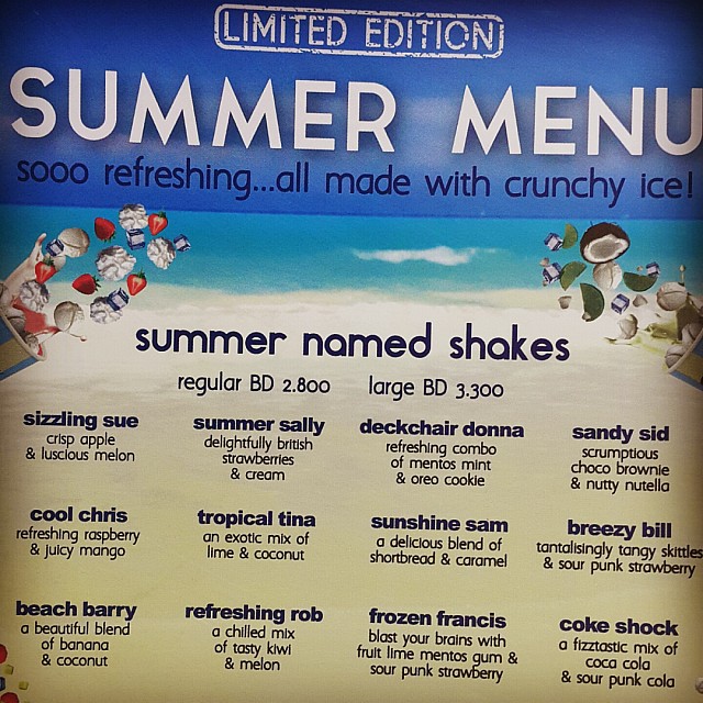 Summer menu 🌞