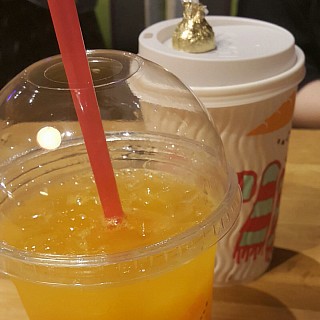 Orange juice with a friend