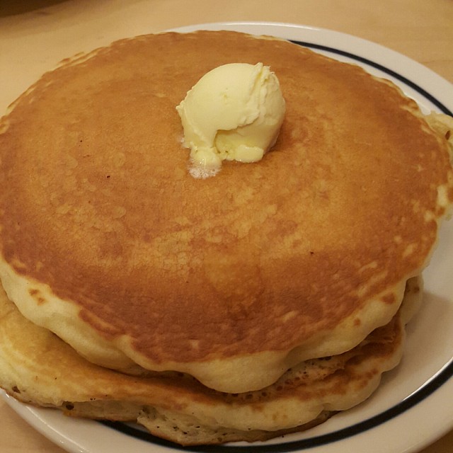 Two pieces of original #pancake. 
This ancient food, is the most famous food in ihop restaurant. You can order the original pancake and use different flavours of souces or order the flavoured pancake.
#breakfast