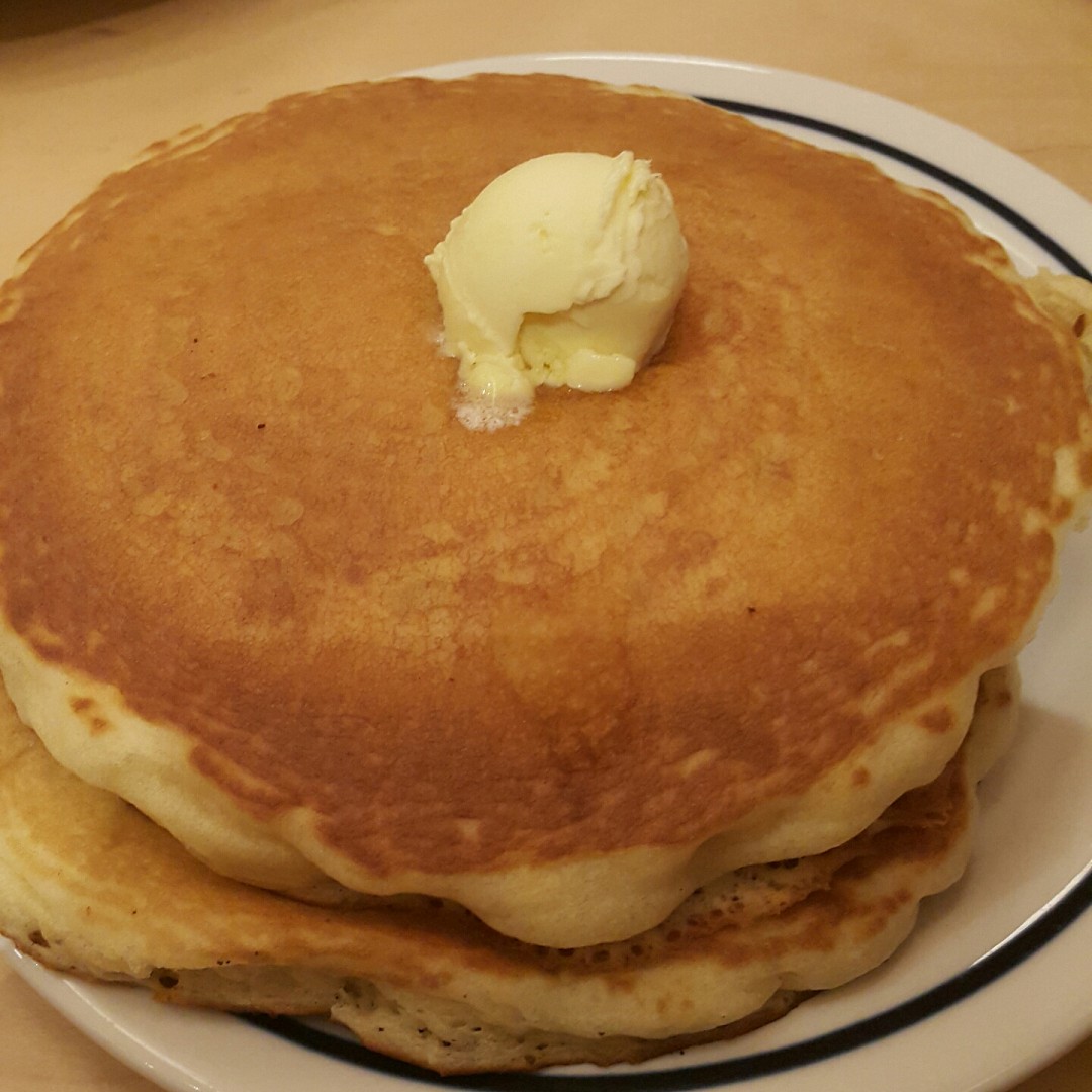 Two pieces of original #pancake. 
This ancient food, is the most famous food in ihop restaurant. You can order the original pancake and use different flavours of souces or order the flavoured pancake.
#breakfast @ IHOP - Bahrain