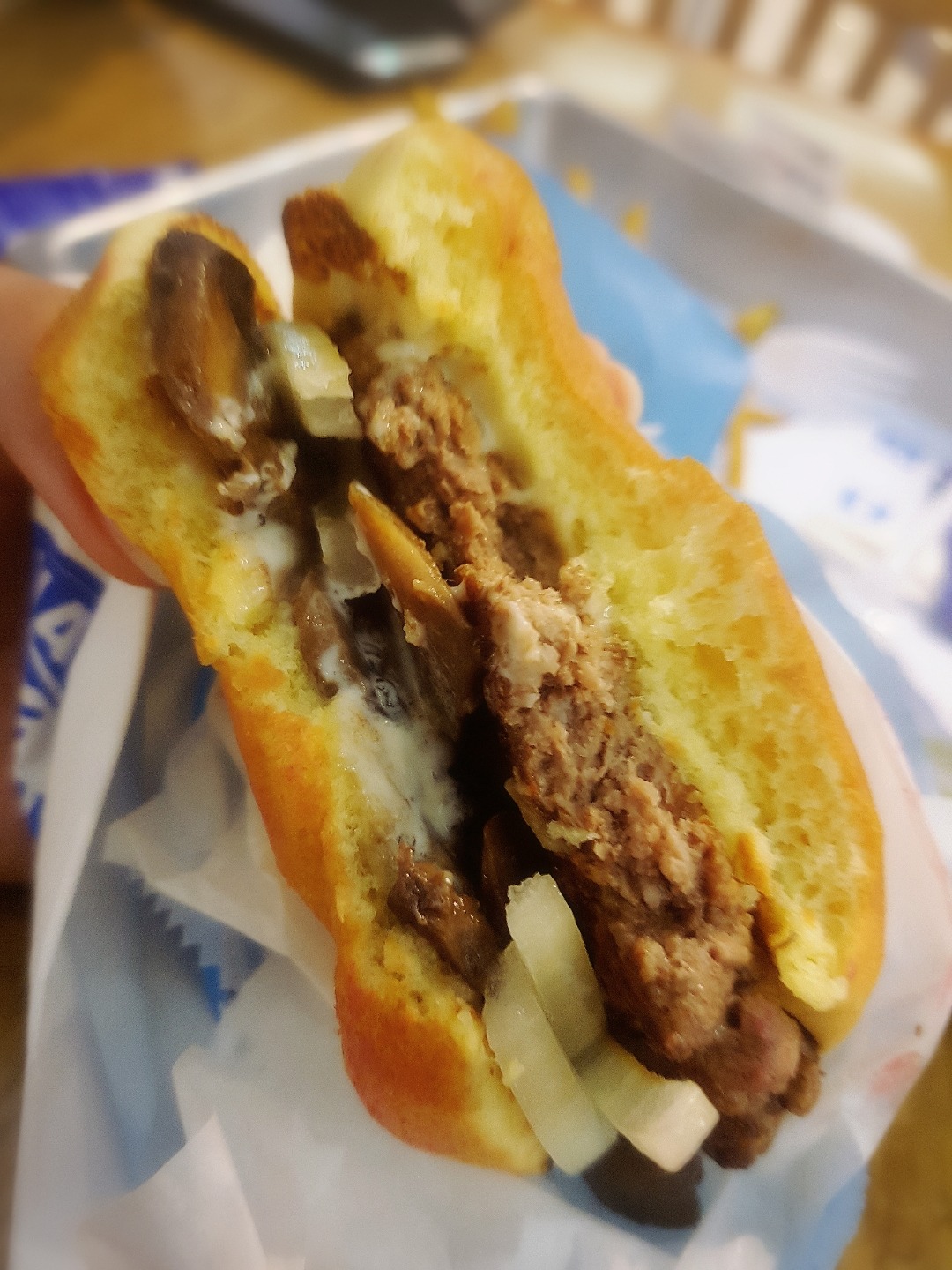 Mushroom burger @ Wafflemeister - Bahrain