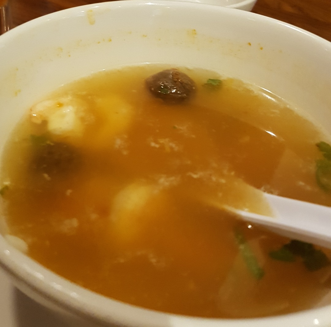 tom yom soup. not even taste like tom yom. don't try it. not nice @ P.F. Chang's - Bahrain