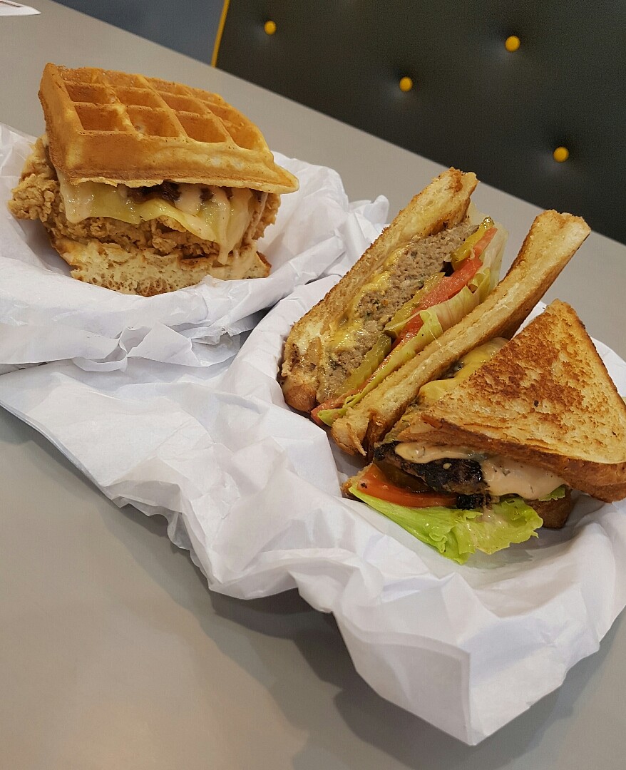 #chicken #waffel and Heart attack #burger @ Sandwich Guys - Bahrain