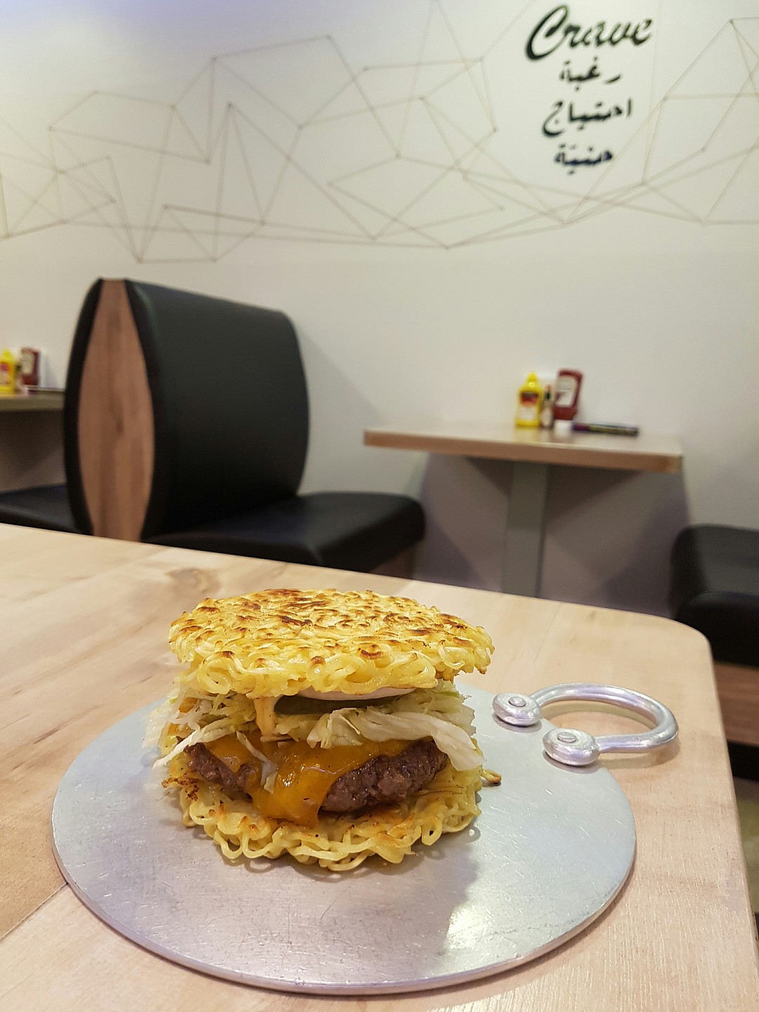 #roman #noodles #burger @ Crave Restaurant - Bahrain