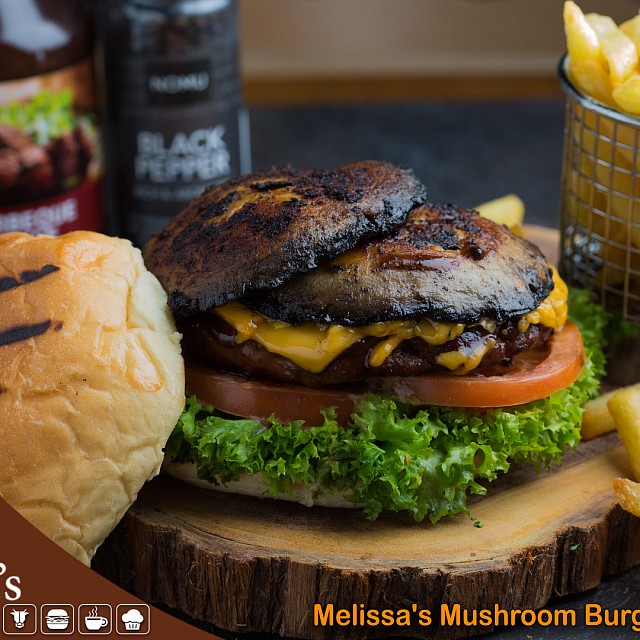 Melissa's Mushroom Beef Burger
