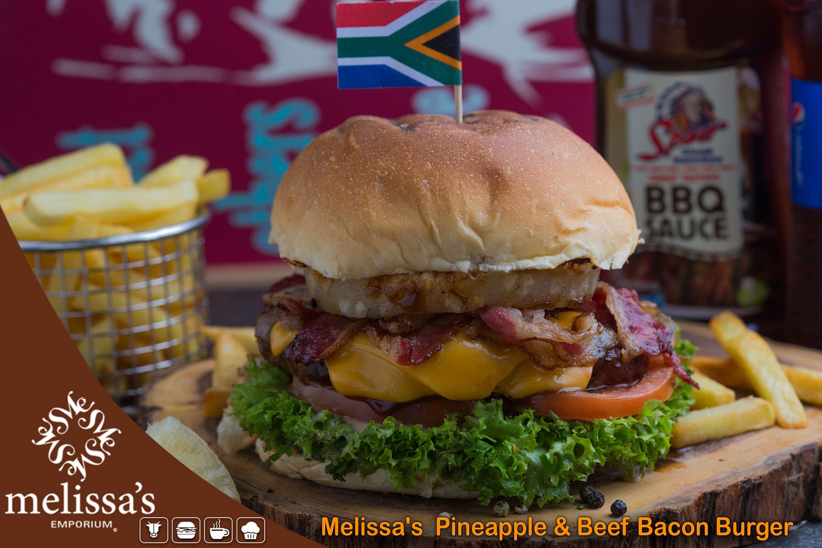 Melissa's Beef Burger with Beef Bacon and Pineapple @ Melissa's Emporium - Bahrain