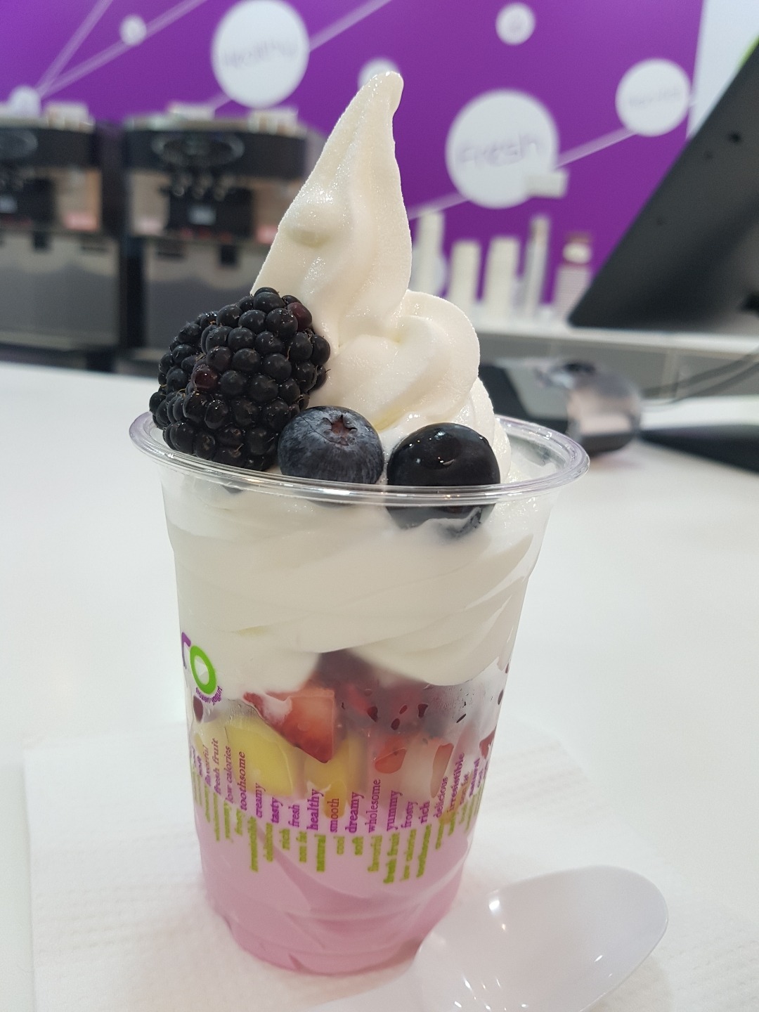original & pomegranate @ Taro Frozen Yogurt - Bahrain