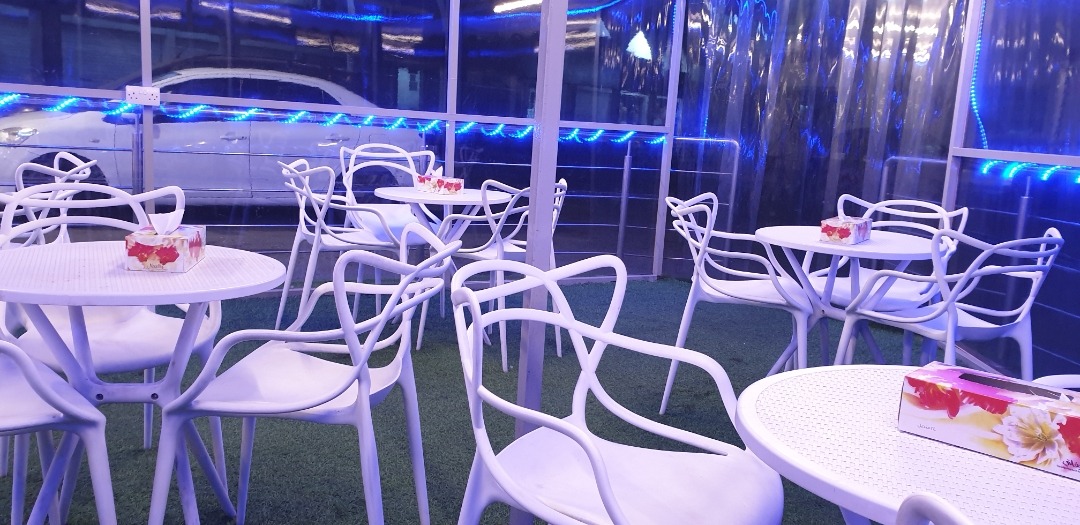 outdoor sitting area @ Noon Sweets - Bahrain