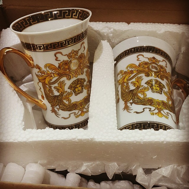My new versace cups just arrived by aramex😇