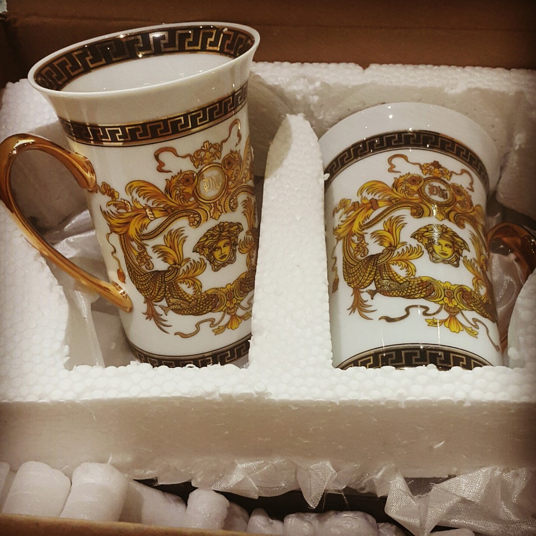 My new versace cups just arrived by aramex😇 @ Aramex - Bahrain