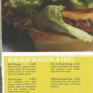 Menu for Bun Bun Burgers