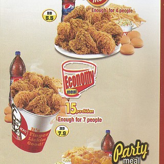 Menu for KFC