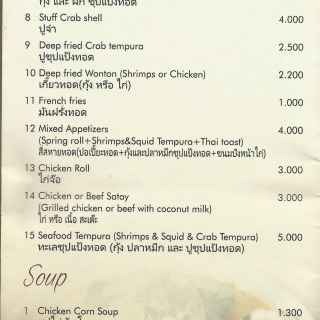 Menu for Wang Thai Restaurant